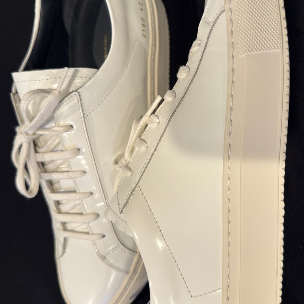 Common Projects White Patent Leather Sneakers
